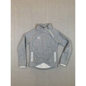 Cute Umbro Girls Size S (6/6x) Warmup Sweatshirt Gray Pockets Thumb Holes